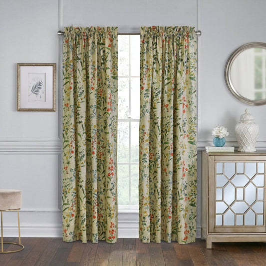 100% Cotton Floral Room Darkening Rod Pocket Curtain Panels  Curtain